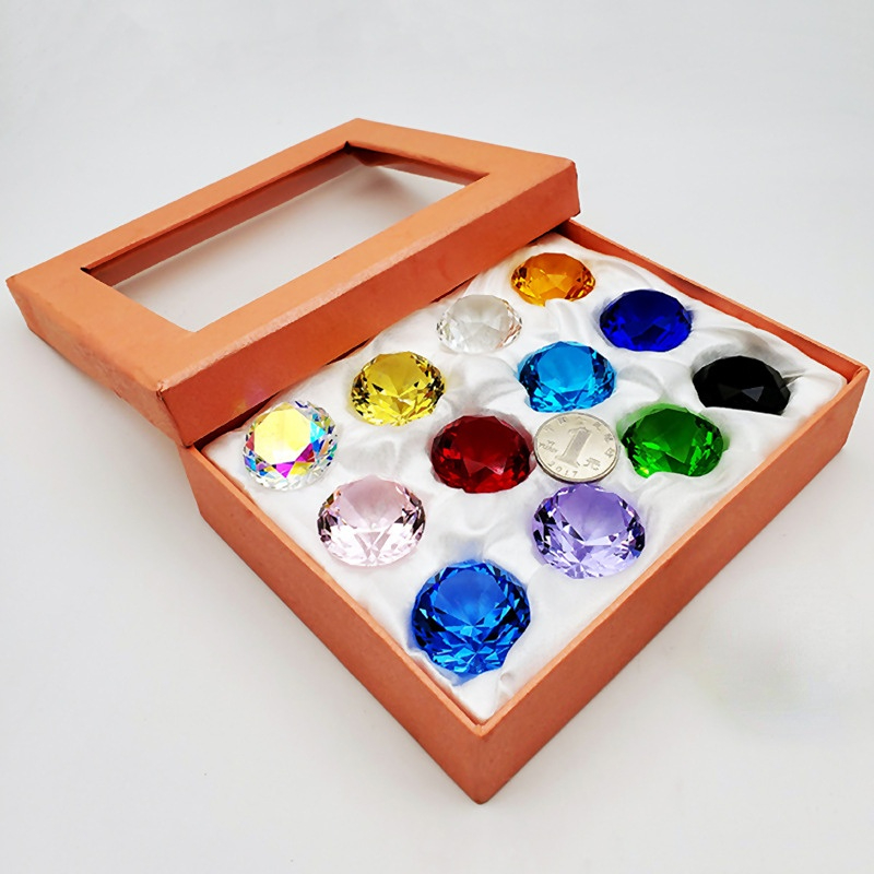 Paper Weight Crystal - Artificial Crystal Glass Diamond Jewel Paperweight
