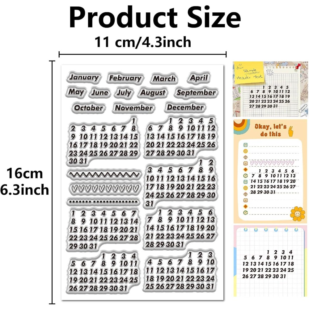 Calendar Date Clear Stamps Vin - Rubber Date Stamp review and price