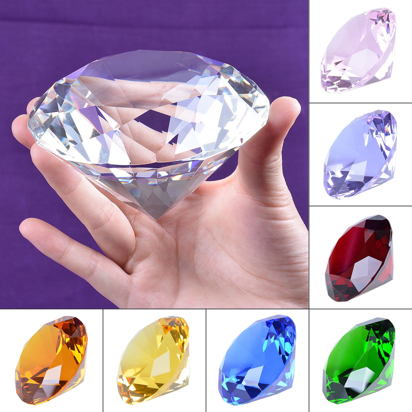 1pcs Crystal Diamond Shaped Pa - Paper Weight Crystal review and price